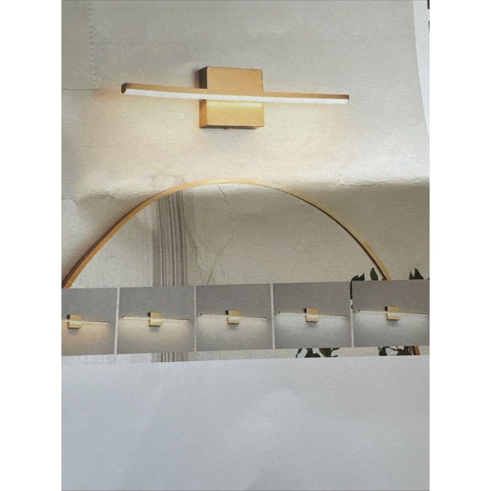 Gold LED Bathroom Light Fixtures Over Mirror 16 Inch 14 W Dimmable 5CCT UL Cert.